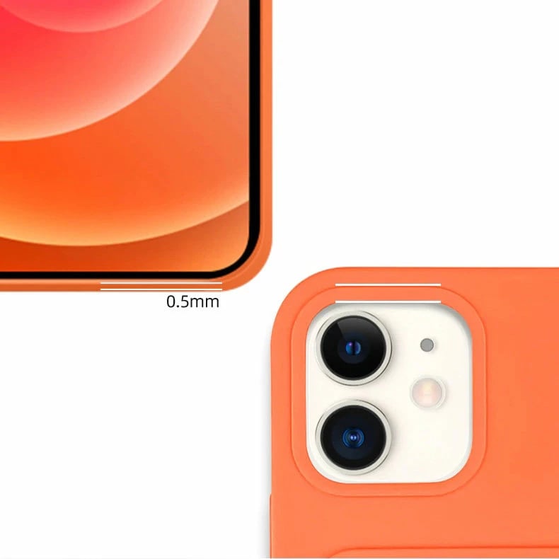 Mbështjellës Hurtel për iPhone 12 Pro Max me xhep për kartela, portokalli
