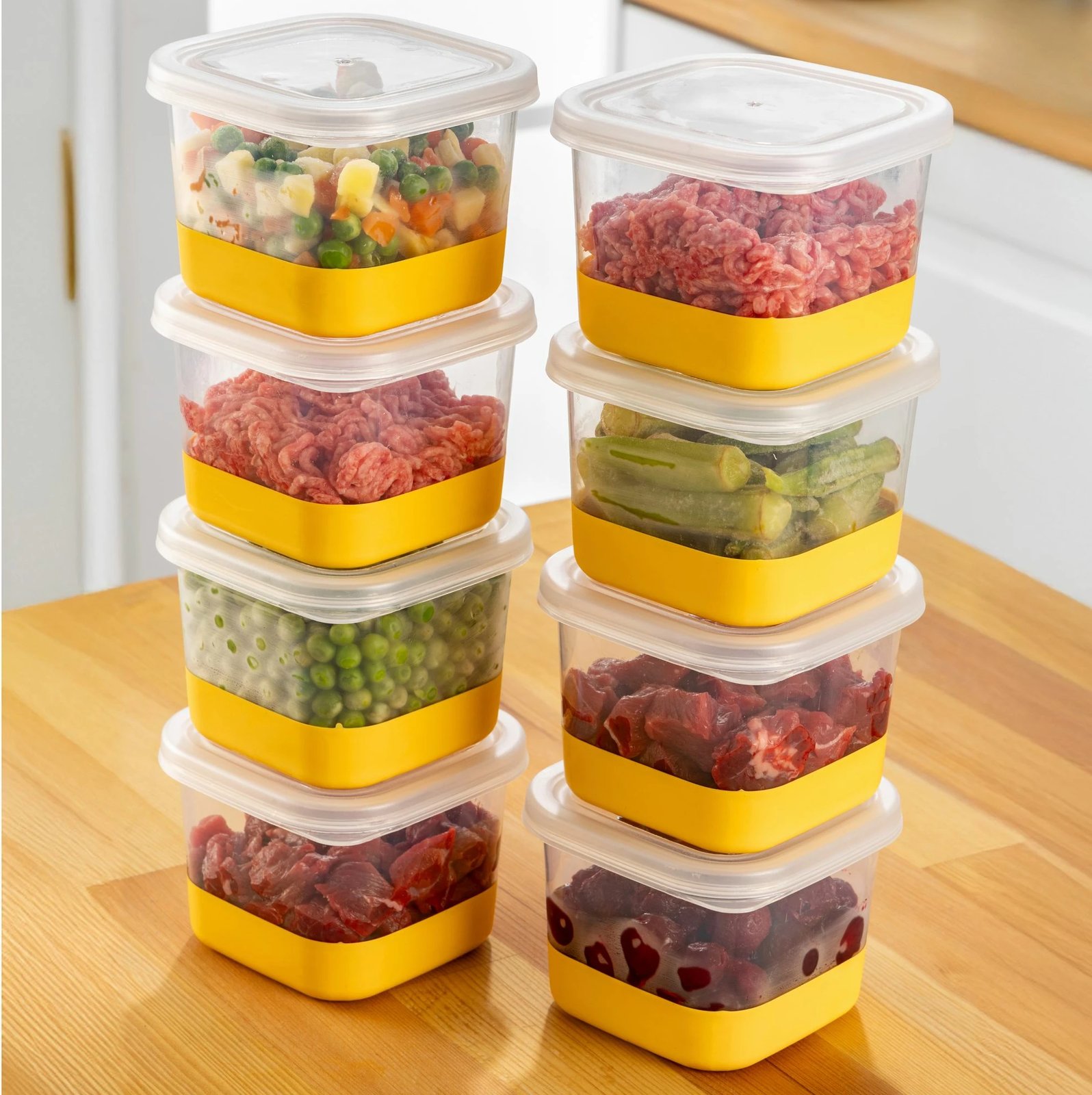 Set organizues për frigorifer, 8 copë, Hermia, 8A, ngjyrë e verdhë