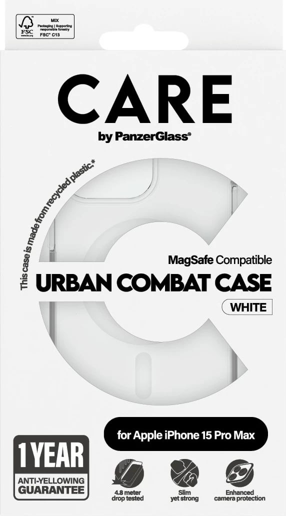 Mbështjellës PanzerGlass CARE Case Flagship, MagSafe, për iPhone 15 Pro Max, transparent