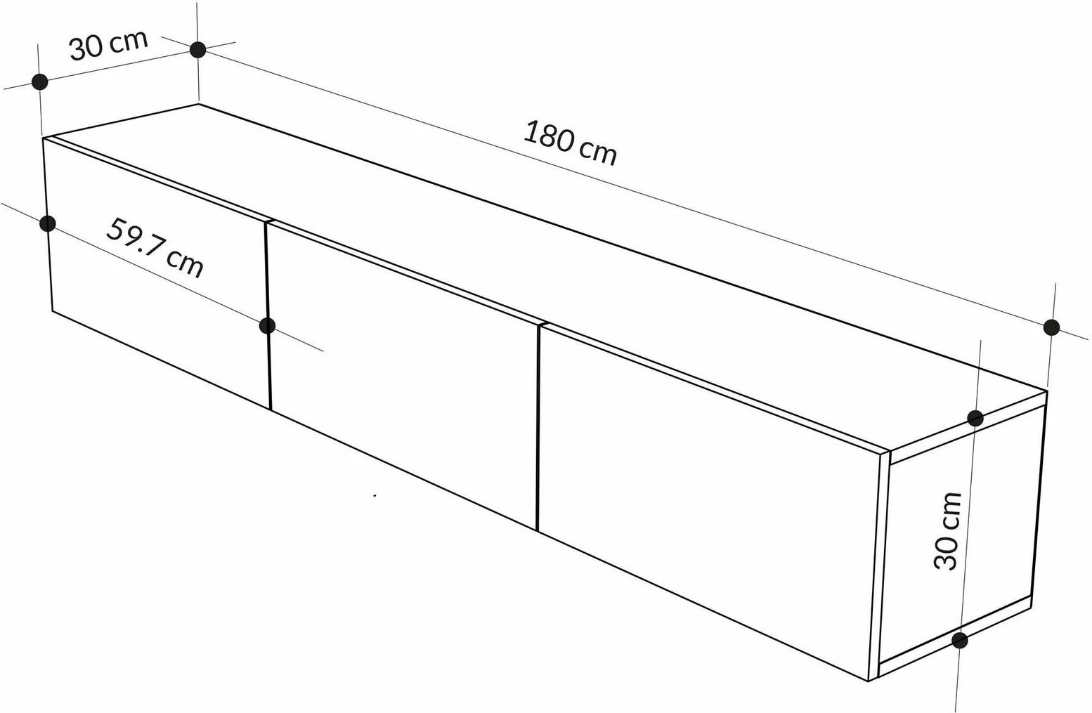 Mbajtës TV Francy, ngjyrë antracit dhe e bardhë, 180cm, Skye Decor