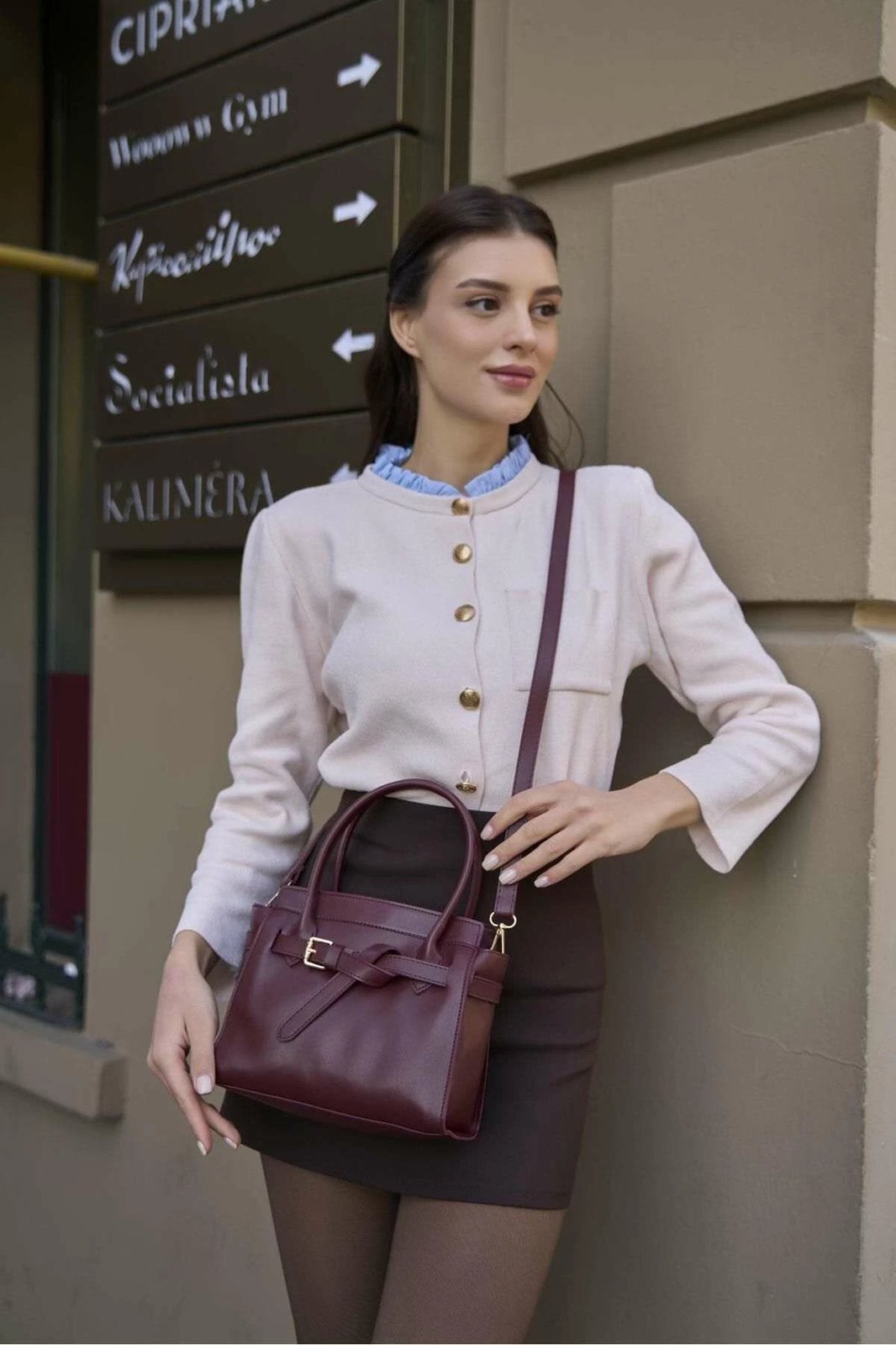 Çantë dore Zoozie Bags, MK1020225SV10-001, ngjyrë e kuqe e errët