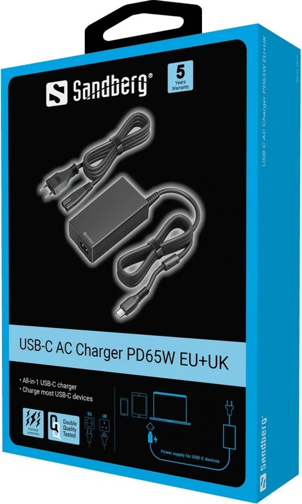 Adapter notebook Sandberg USB-C 65W, i zi