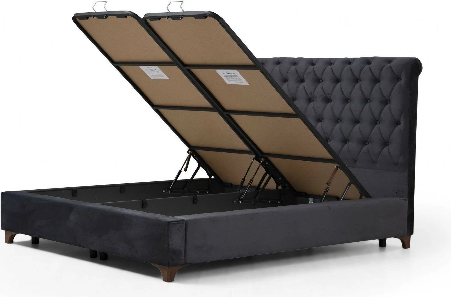 Kornizë dhe mbështetëse krevati dopio, ngjyrë antracit, Deluxe, 150x200