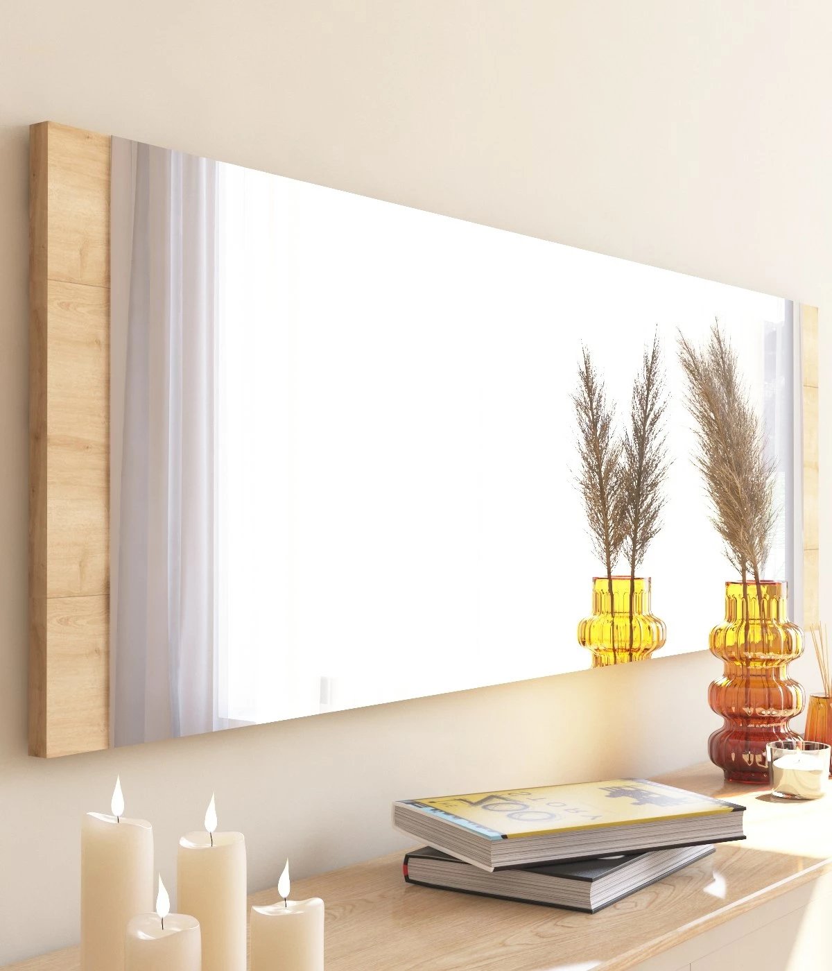 Pasqyrë murale Hanah Home, Azus, ngjyrë natyrale