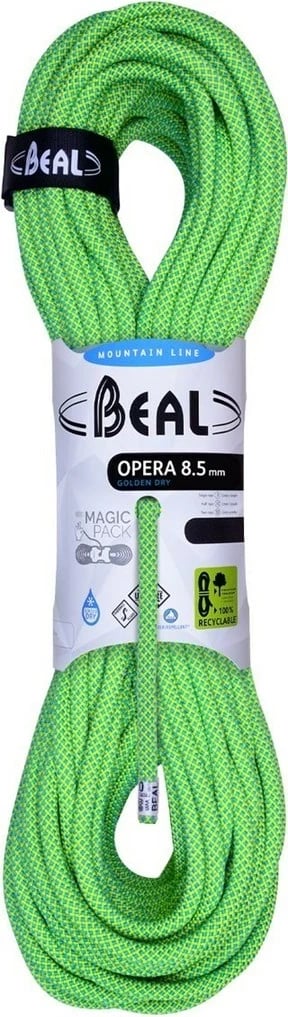 Litar alpinizmi Beal Opera 8.5mm, 70m, Golden Dry, Jeshil