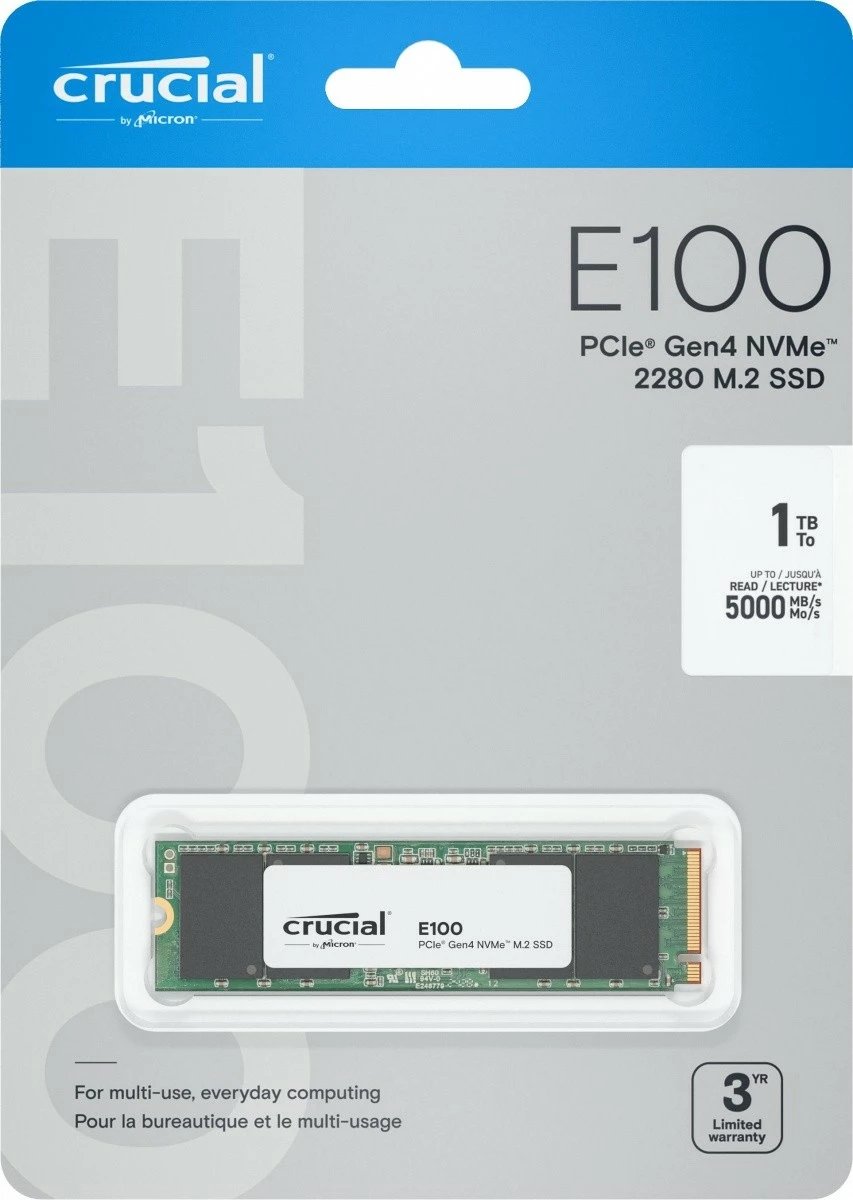 SSD Crucial E100 1TB M.2 NVMe 2280 PCIe 4.0