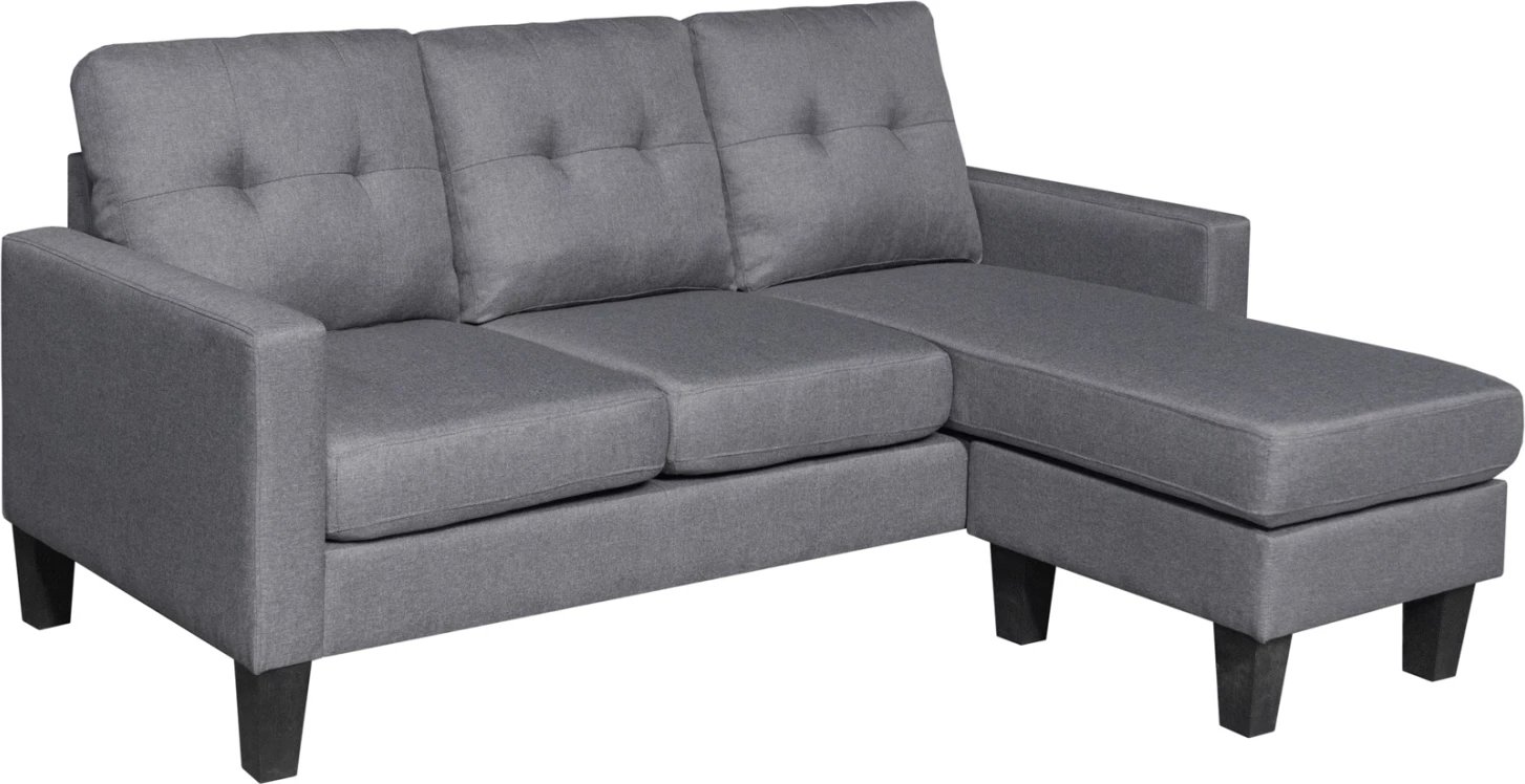 Këndare e kthyeshme MEGGY, 3 ulëse, material gri, FH3297.01, 184.5x129x86cm