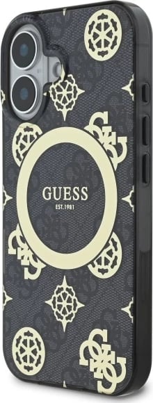 Mbështjellës Guess Peony On 4G MagSafe për iPhone 16, Zi Mbështjellës Guess Peony On 4G MagSafe për iPhone 16, Zi