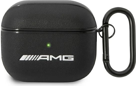 Mbështjellës Mercedes AMG Leather Big Logo për AirPods 3, e zezë