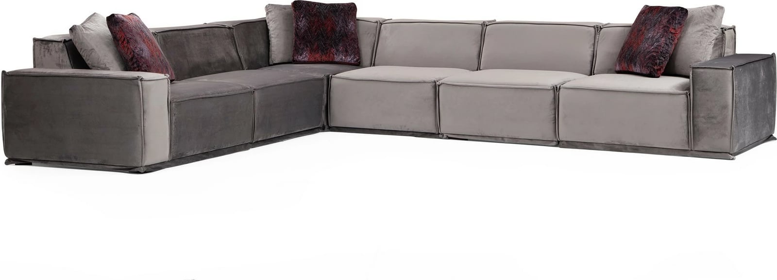 Këndare Atelier del Sofa, Lego Corner 1 (L1-O1-C-O1-O1-1R), ngjyrë gri, set me 6 pjesë