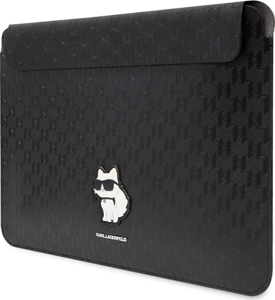 Mbështjellës laptopi Karl Lagerfeld Saffiano Monogram Choupette, 14", e zezë