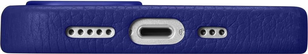 Mbështjellës lëkure iCarer Litchi Premium për iPhone 14 Plus me MagSafe, Kaltër e errët