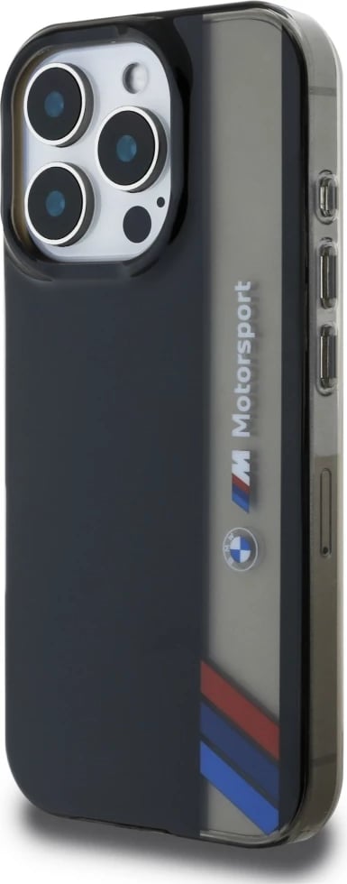 Mbështjellës BMW Motorsport IML Vertical Stripe për iPhone 16 Pro Max, i zi