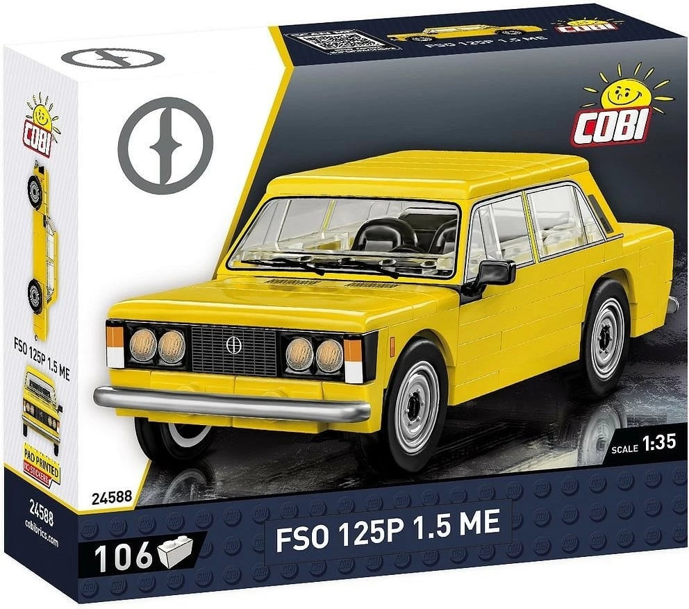 Set lodrash ndërtimi Cobi Klocki FSO 125p 1.5 ME, 106 pjesë, e verdhë