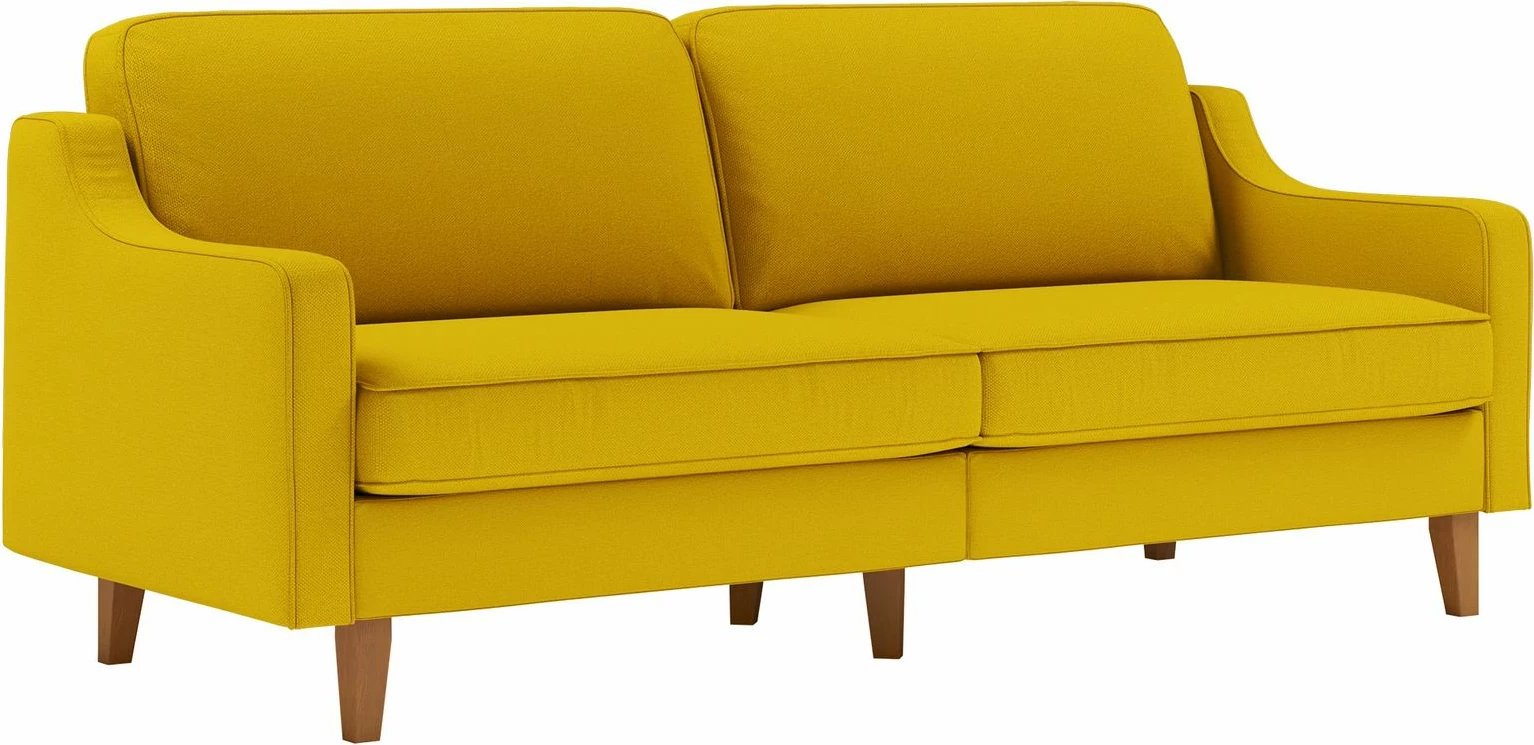 Divan treshe Robin 3, ngjyrë sunflower dhe walnut