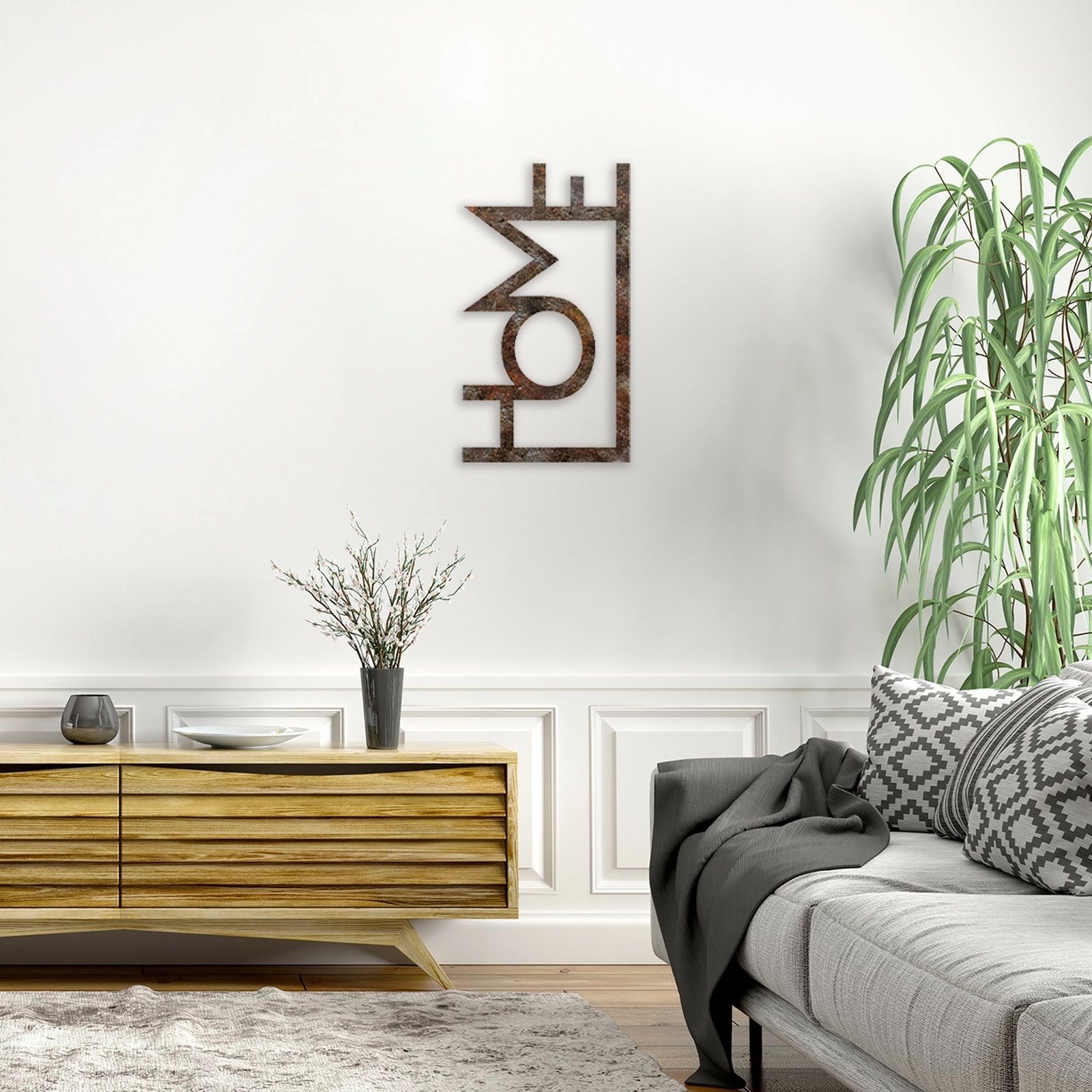 Aksesor dekorativ metalik për mur, Wallity, ngjyrë antike, Home