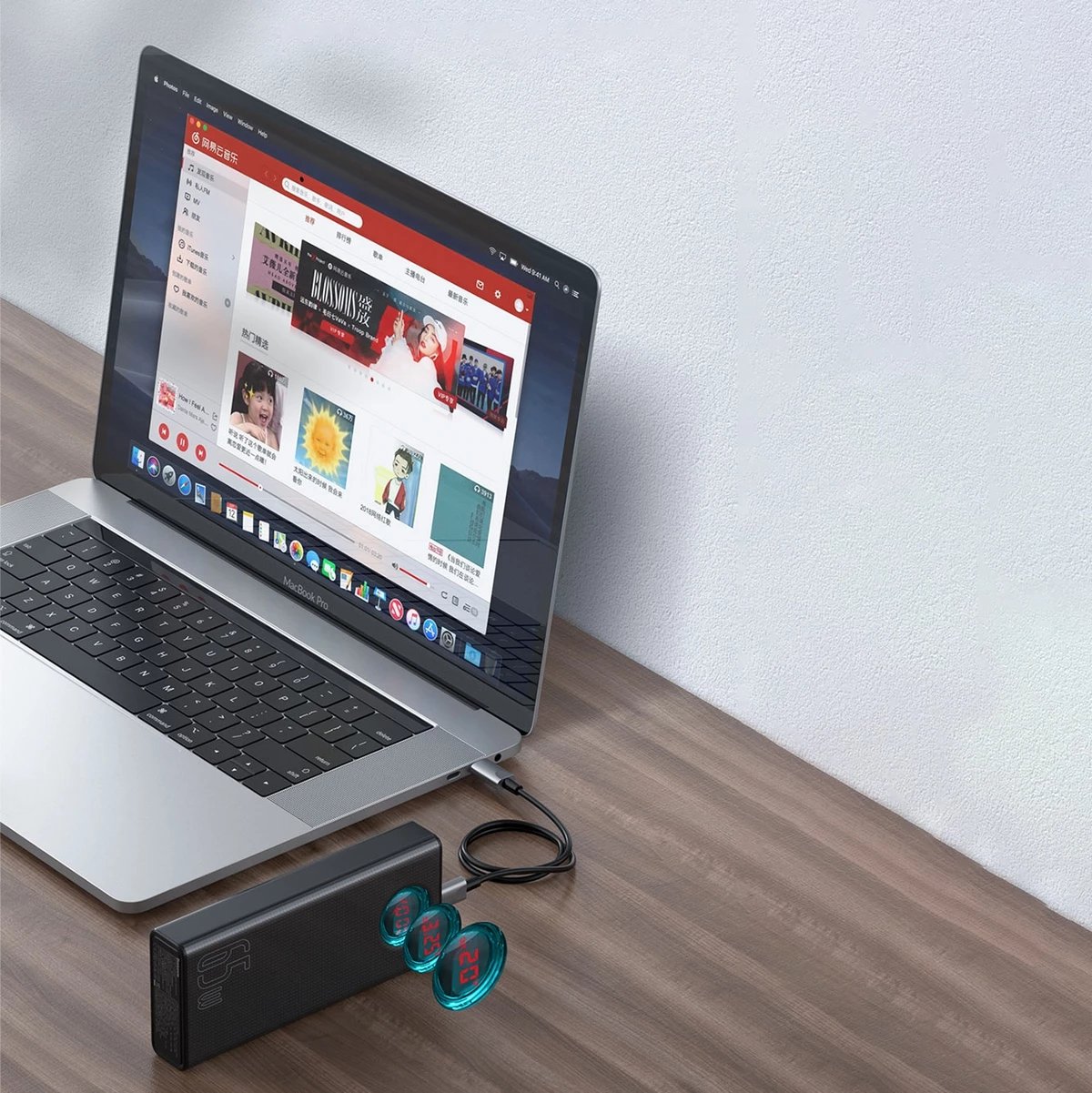 Powerbank Baseus Amblight 30000mAh, 65W, i bardhë Powerbank Baseus Amblight 30000mAh, 65W, i bardhë