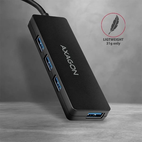 Hub USB AXAGON HUE-G1C, 4 porta, USB 3.2 Gen 1, kabllo Type-C 14cm, Zi