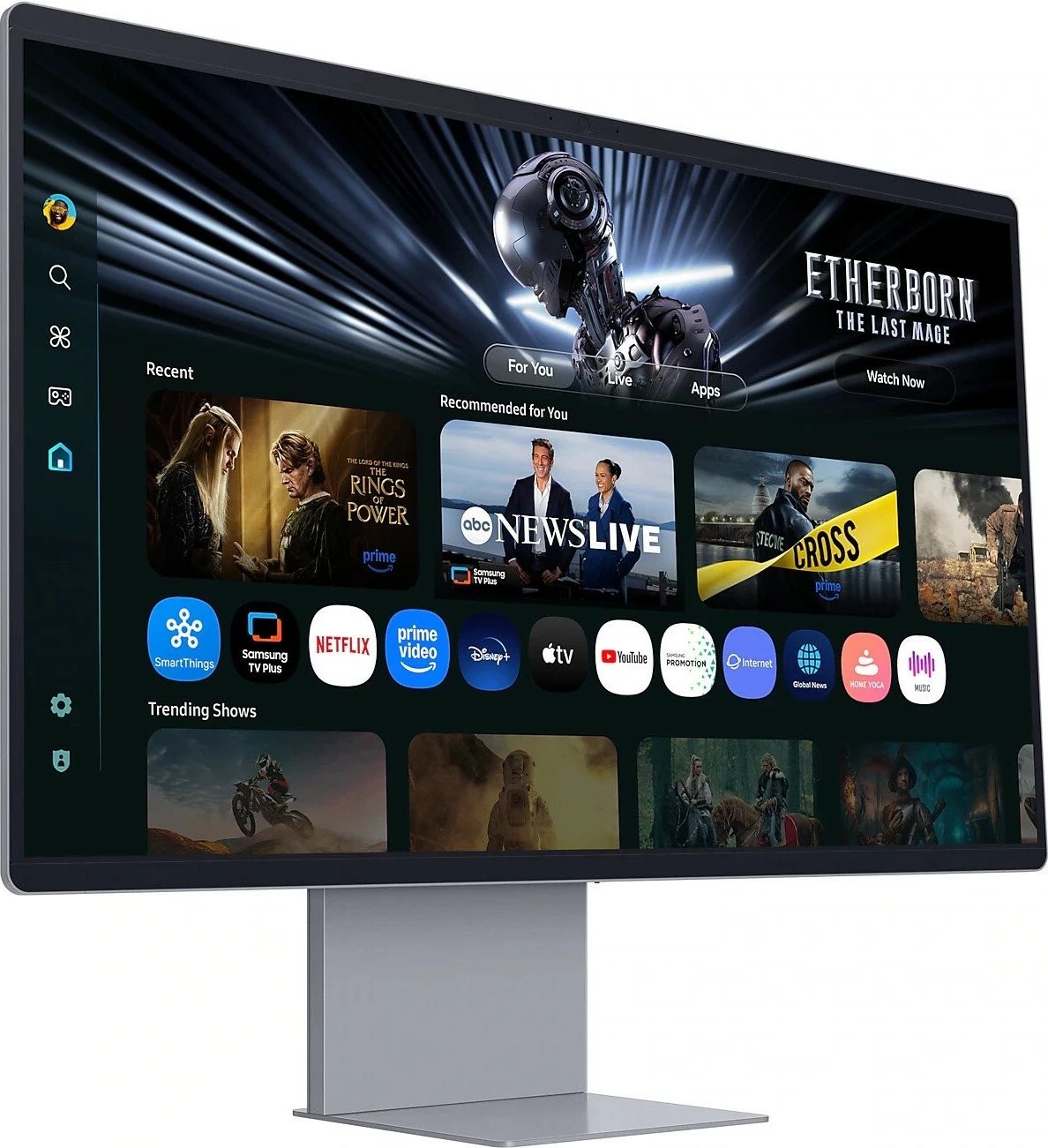 Monitor Samsung Smart M9 LS32FM900SUXDU, 32", OLED, 4K, 165Hz, Silver