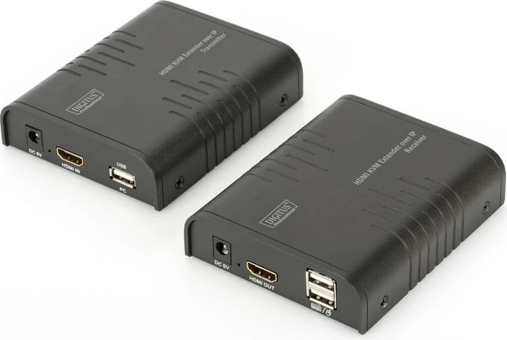 Set zgjatës HDMI KVM Digitus DS-55202, 120m, Full HD 1080p, i zi