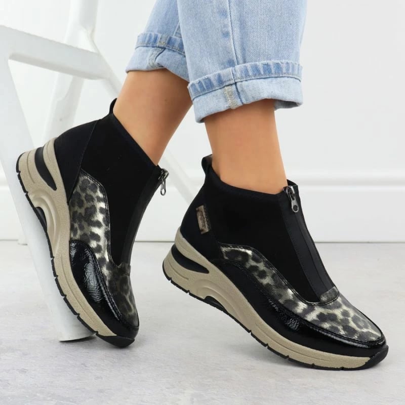 Çizme të shkurtra për femra Rieker N9362-00, të zeza