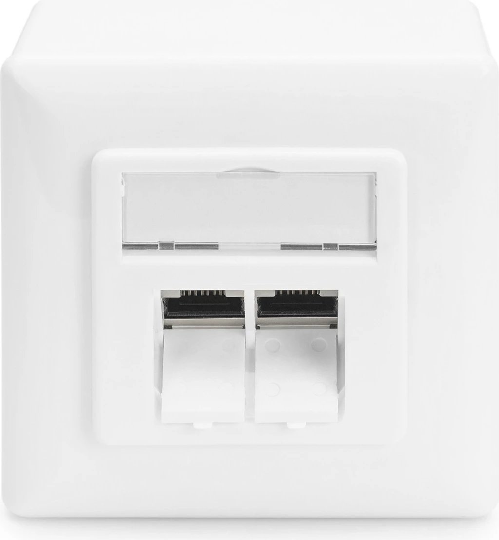 Dozë rrjeti Digitus 2x RJ-45 Cat6, set 5 copë, e bardhë