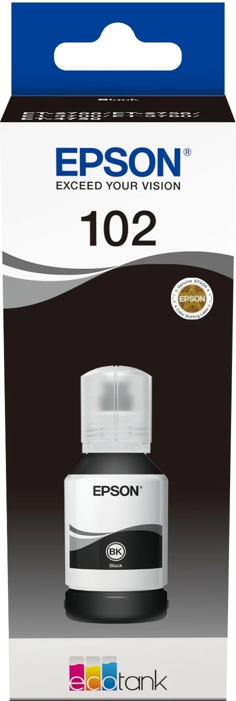 Shishe boje Epson EcoTank 102, Pigment i zi, 127 ml