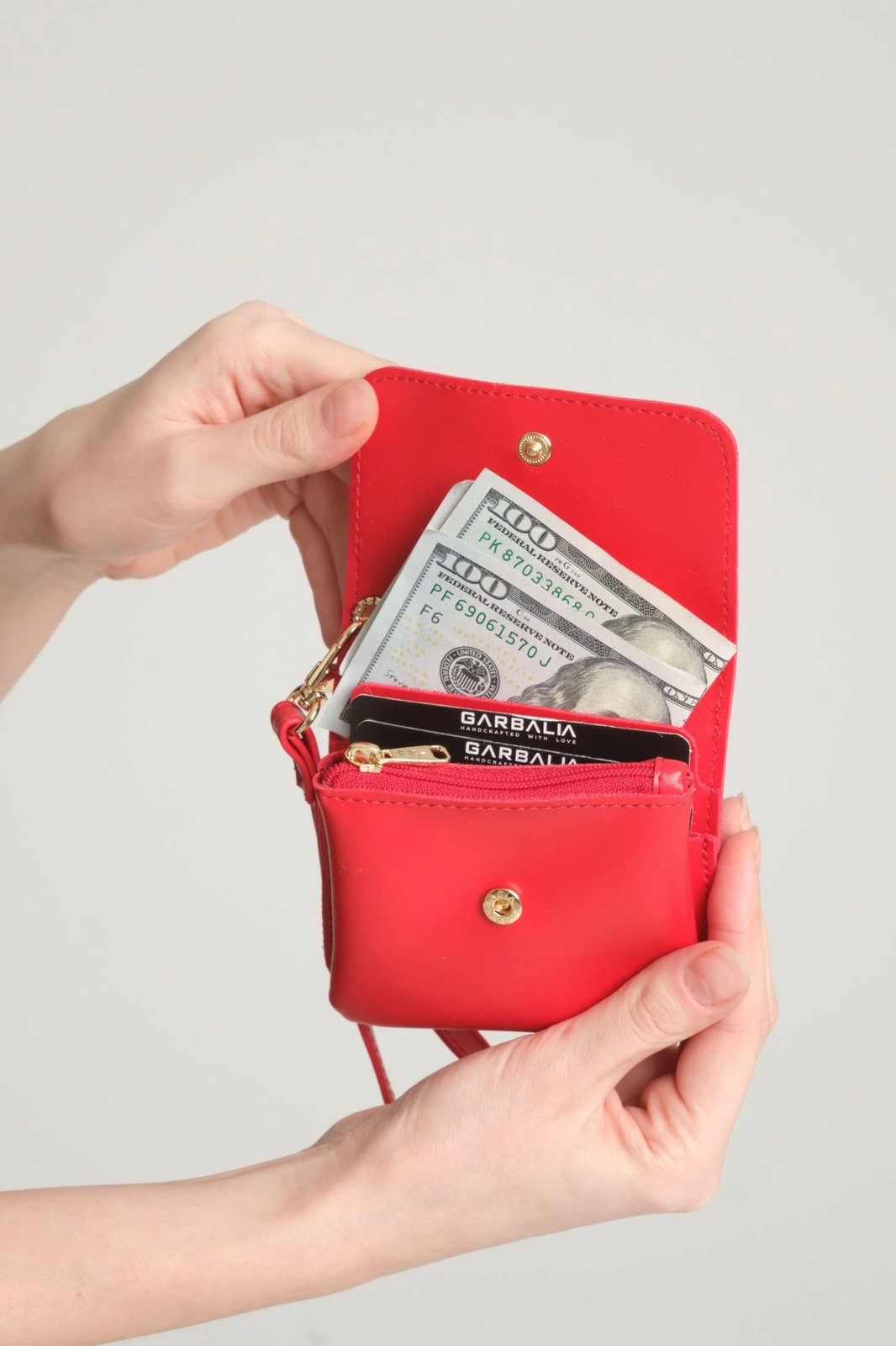 Portofol për gra, ngjyrë e kuqe, Zoozie Bags, Mini Best