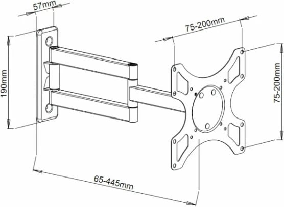 Mbajtës muri për TV/monitor Techly 301450, 19-37 inç, krah i dyfishtë, 25kg, i zi Mbajtës muri për TV/monitor Techly 301450, 19-37 inç, krah i dyfishtë, 25kg, i zi