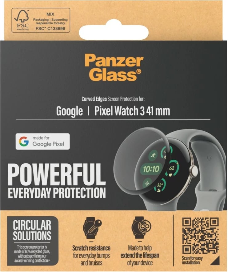 Mbrojtës ekrani PanzerGlass për Google Pixel Watch 3 41mm transparent