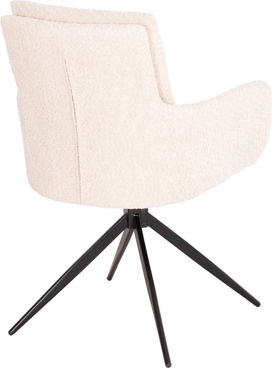 Karrige për ngrënie me krahë, rrotulluese, ngjyrë bezhë, FH9942.07, pëlhurë boucle-metal, 62x60x90H cm