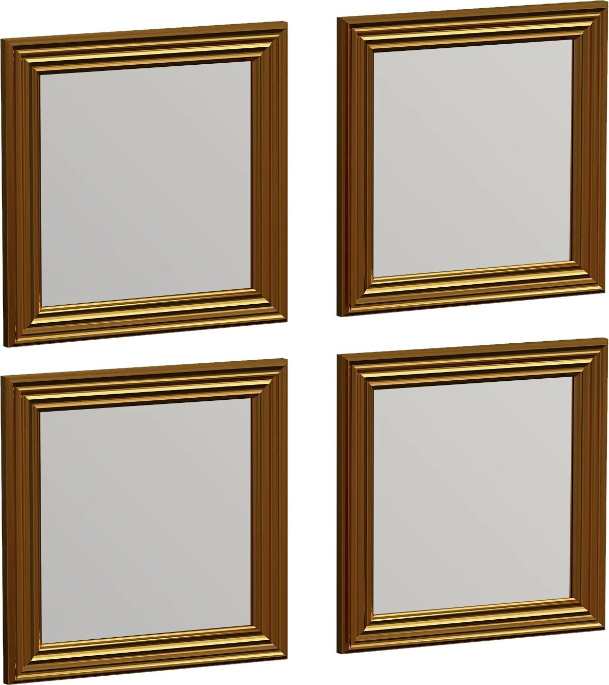 Set pasqyrash (4 copë), Skye Decor, Loza, ngjyrë ari