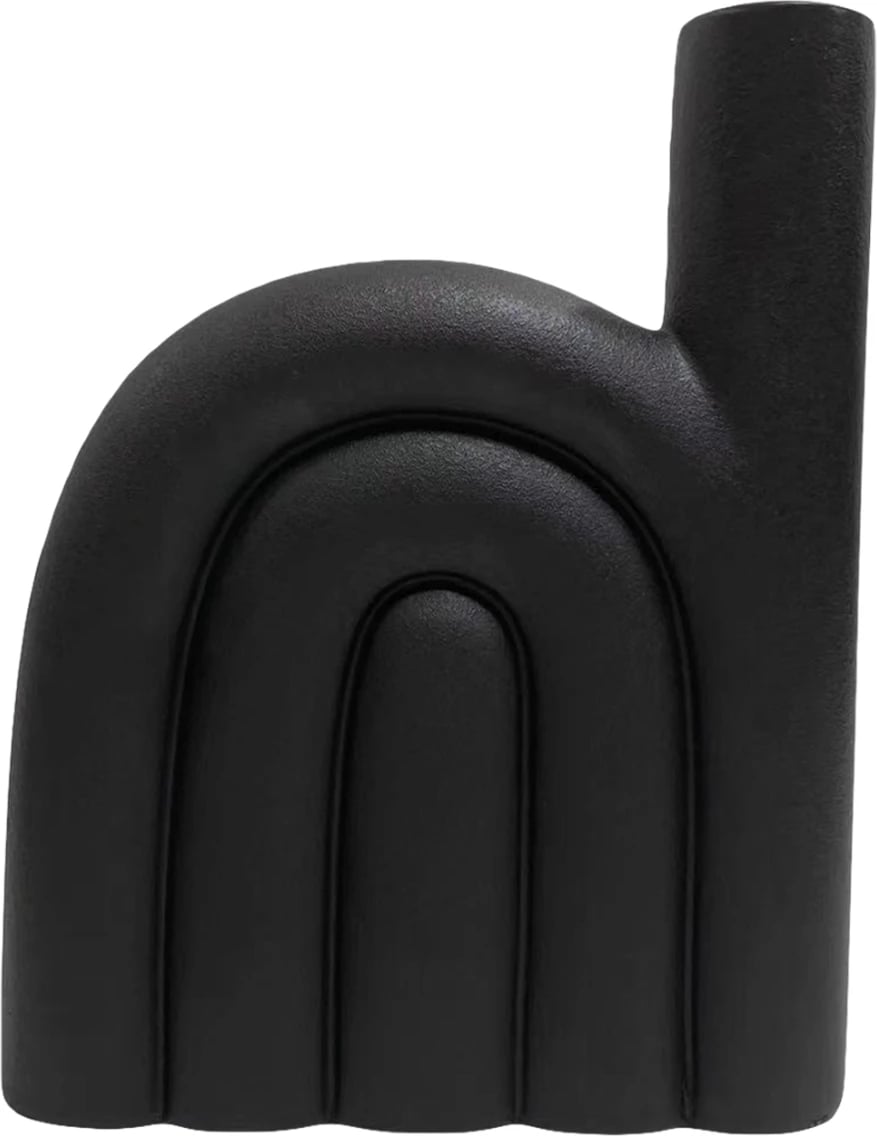 Dekor tavoline prej qeramike, ngjyrë e zezë mat, FH4639.02, 23.5x5.5x29.5 cm