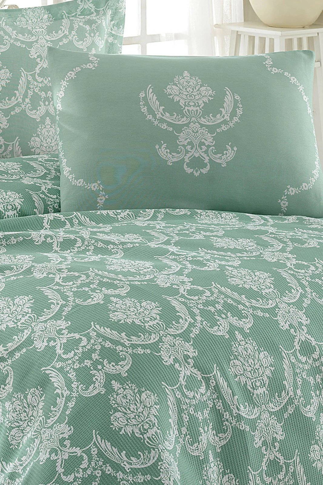 Set piké teke L'essentiel, ngjyrë jeshile deti, Pure