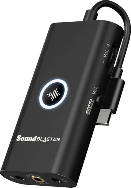 Kartë zanore Sound Blaster G3 Creative Labs, USB-C/USB-A, për PS4, Nintendo Switch, PC/Mac, e zezë