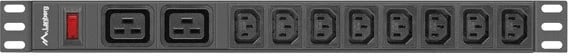 Shiriti i Fuqisë Lanberg PDU Rack (1U, 16A, 2xC19, 8xC13)