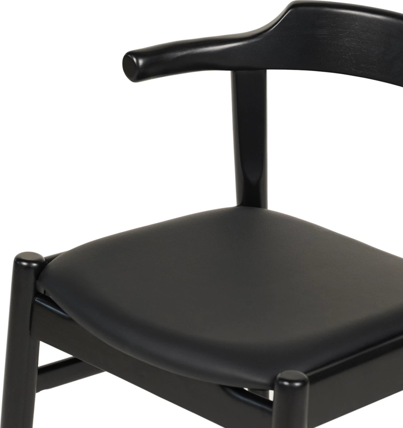 Karrige për ngrënie CERSEI FH9946.02 dru gome & PU ngjyrë e zezë 57x54x74Hcm