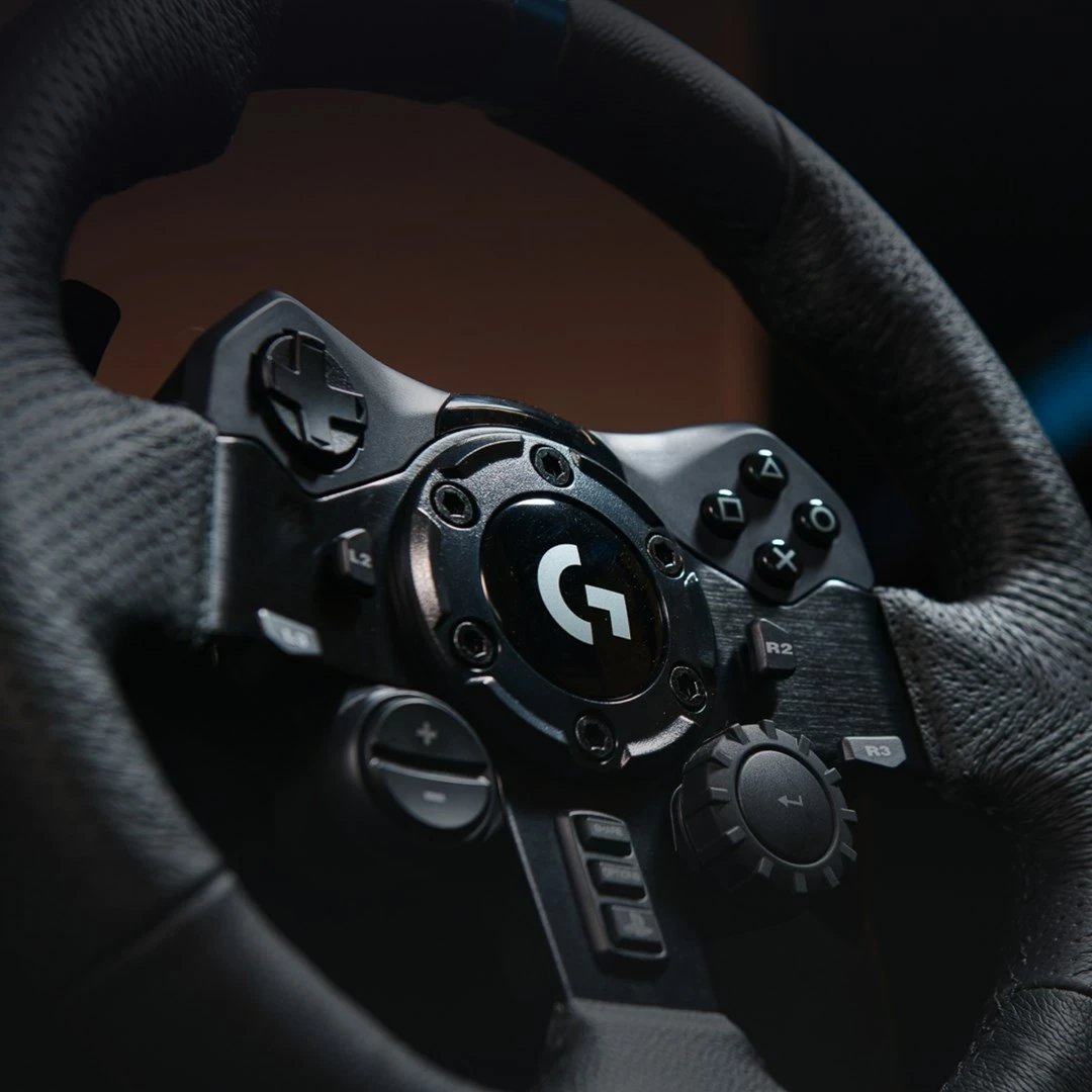 Set timon dhe pedale Logitech G G923 për PS5, PS4, PC, i zi