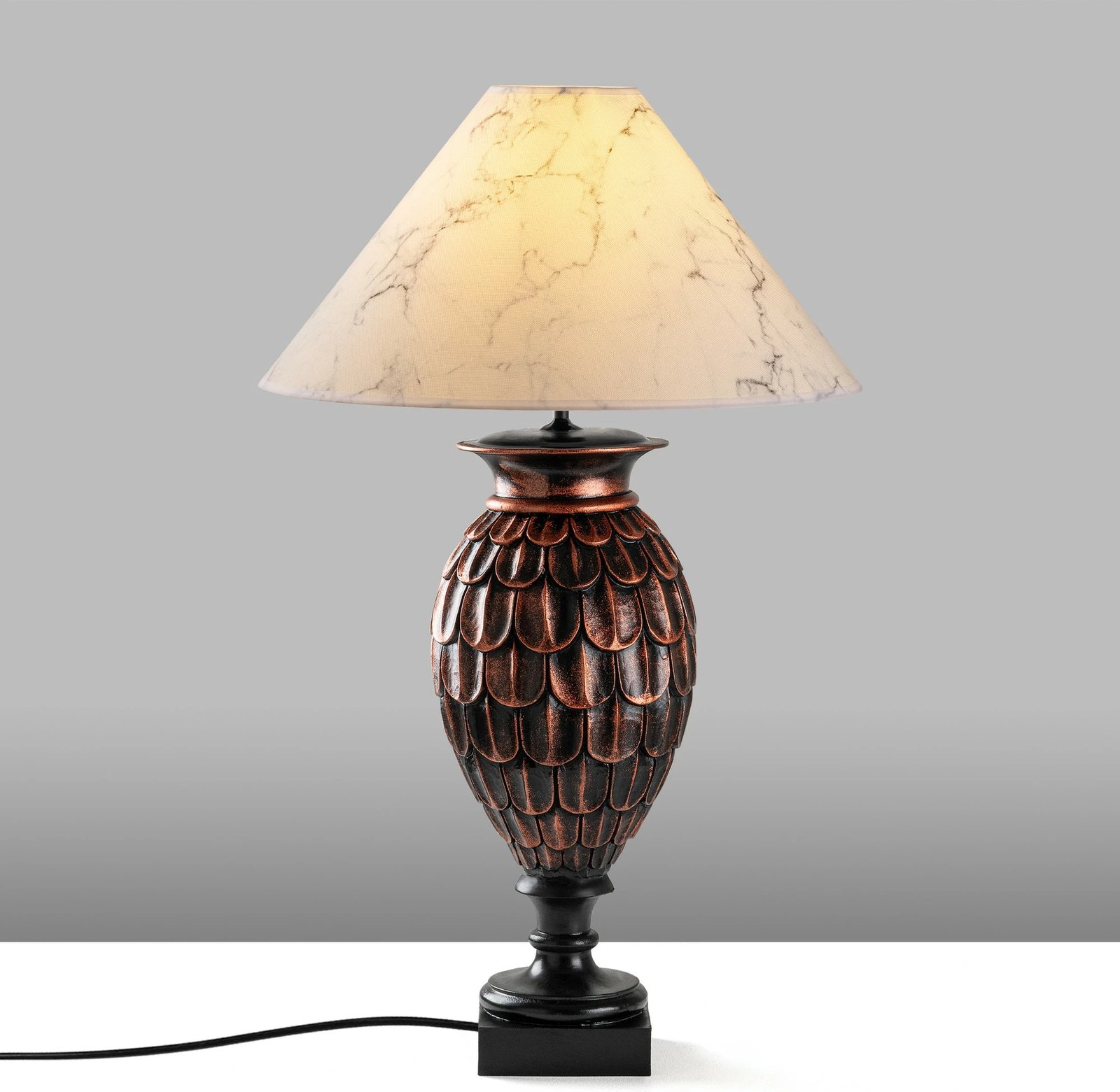 Llambë tavoline Opviq, ELEGANZE-5302, kafe dhe e bardhë