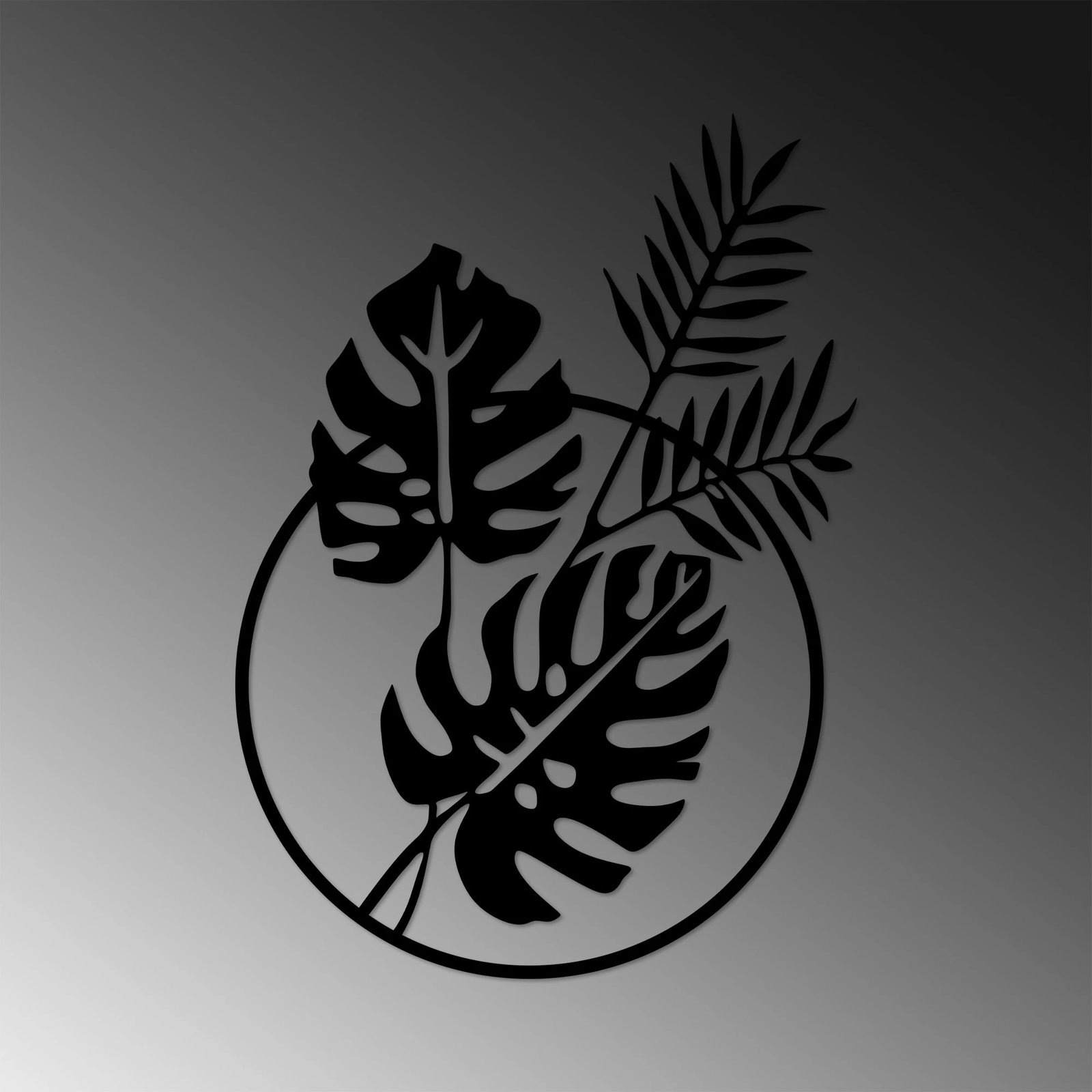 Aksesor dekorativ metalik për mur, gjethe, Wallity