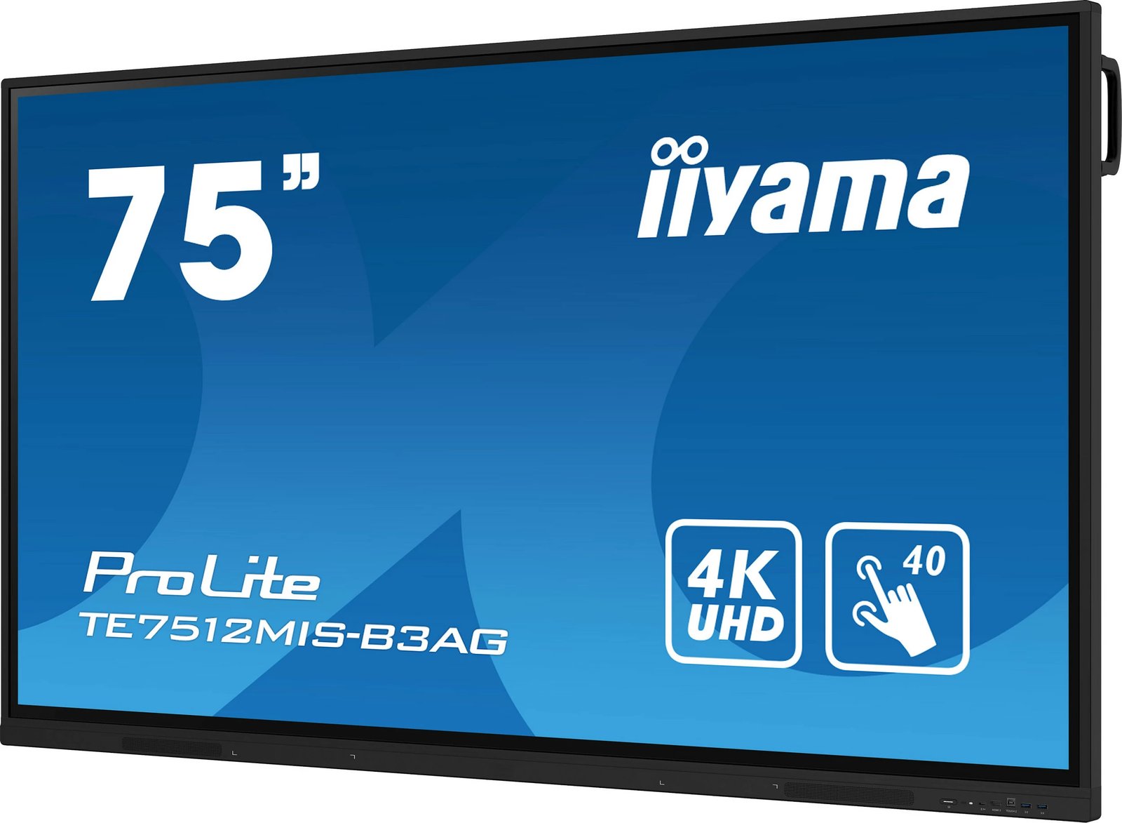 Monitor interaktiv iiyama TE7512MIS-B3AG 75 inç 4K UHD, Wi-Fi, Touchscreen, zi