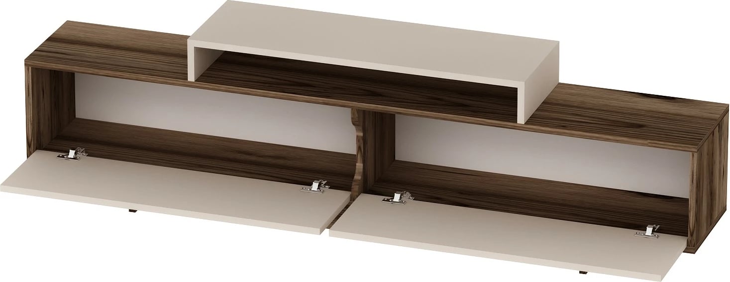 Komodë TV Grasyas, ngjyrë dru arre e çelët dhe bezhë