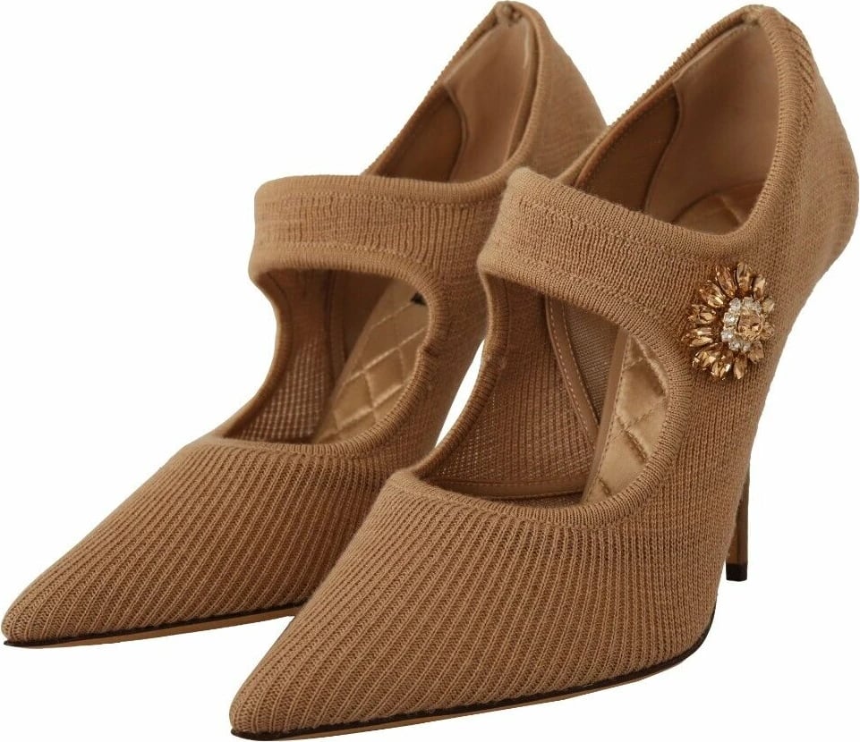 Këpucë me taka për femra Dolce & Gabbana, bezhë 