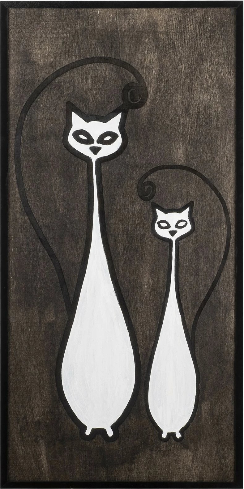 Aksesor dekorativ prej druri për mur, familje mace, Wallity