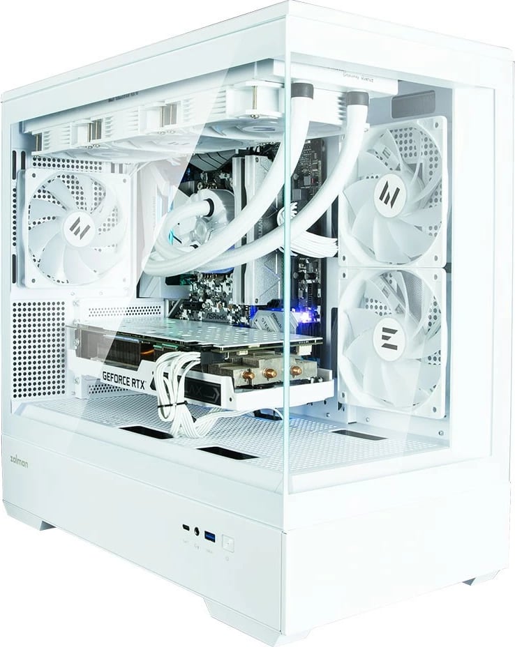 Kasë Zalman P30 White V2, Mini Tower, ARGB, Micro ATX, xham i temperuar, e bardhë Kasë Zalman P30 White V2, Mini Tower, ARGB, Micro ATX, xham i temperuar, e bardhë