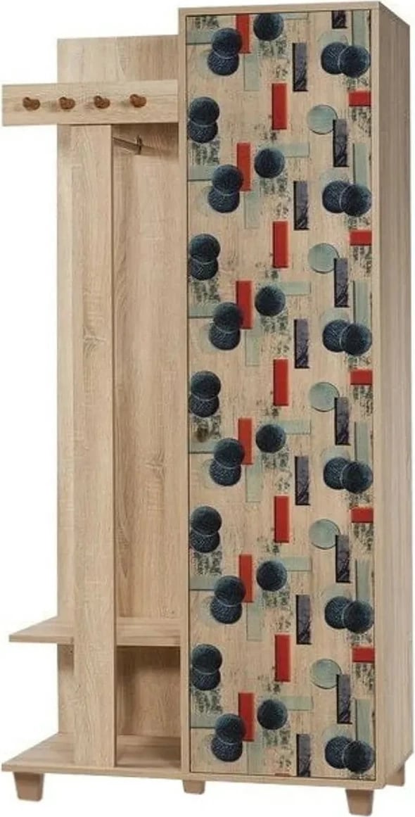 Stendë korridori moderne, ngjyrë lisi Sonoma, dizajn abstrakt, Garmanto 90 - 520