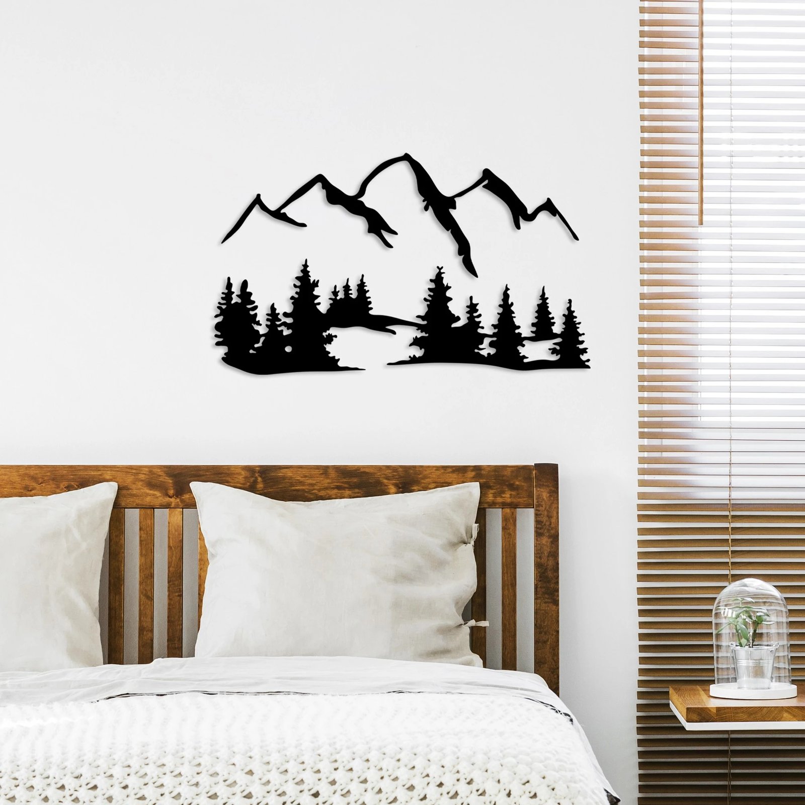 Aksesor dekorativ metalik për mur, natyrë dhe mal, Wallity