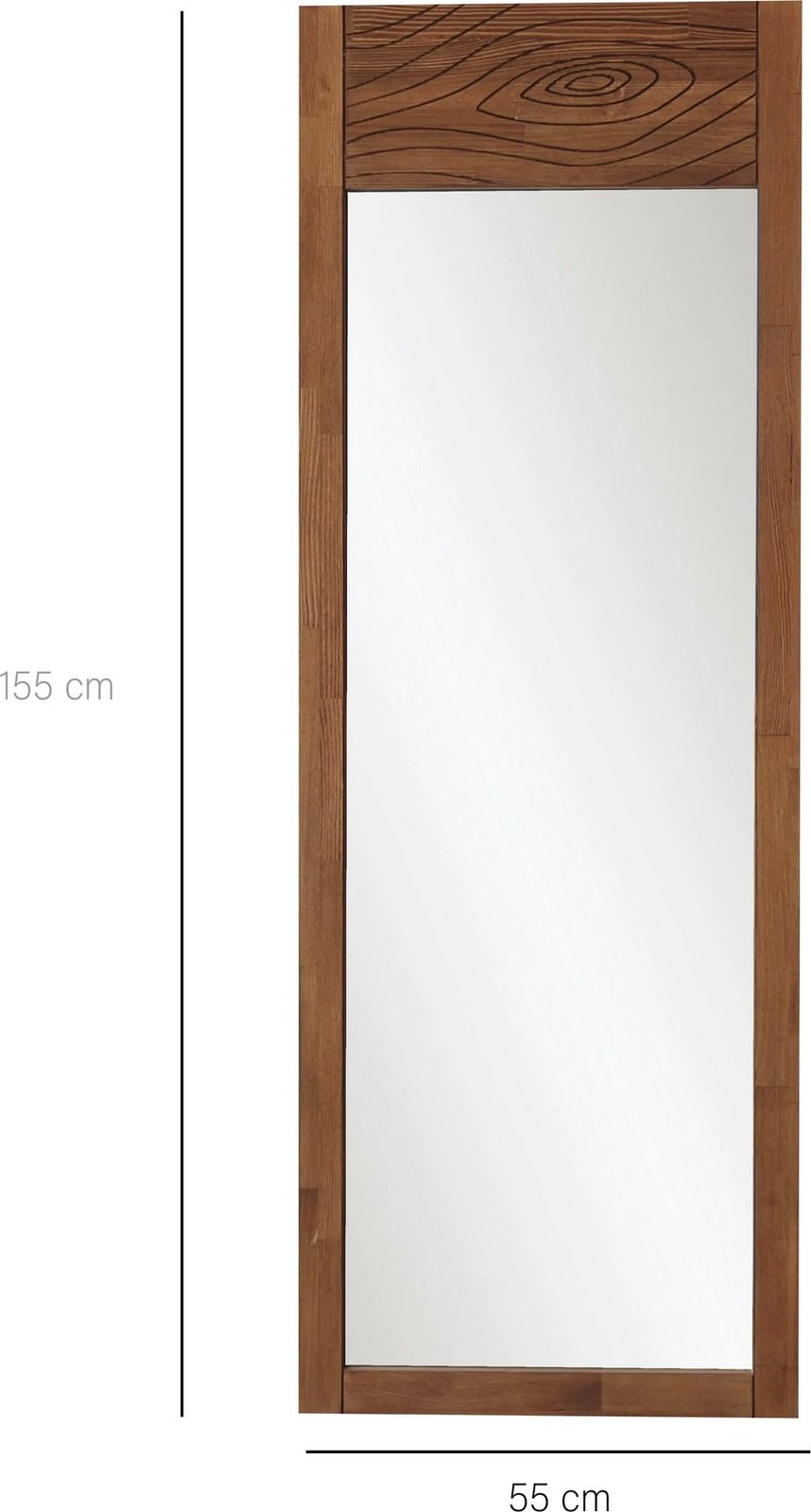 Pasqyrë Cheval, Skye Decor, ngjyrë geshtenjtë, 55x155x2cm