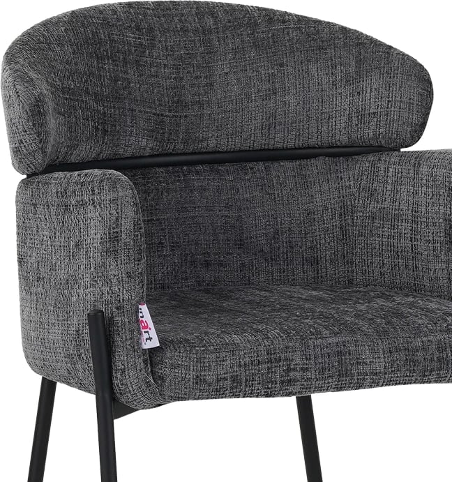 Karrige Tolerse Inart, ngjyrë gri e lehtë, këmbë metalike të zeza, 58x57x80cm