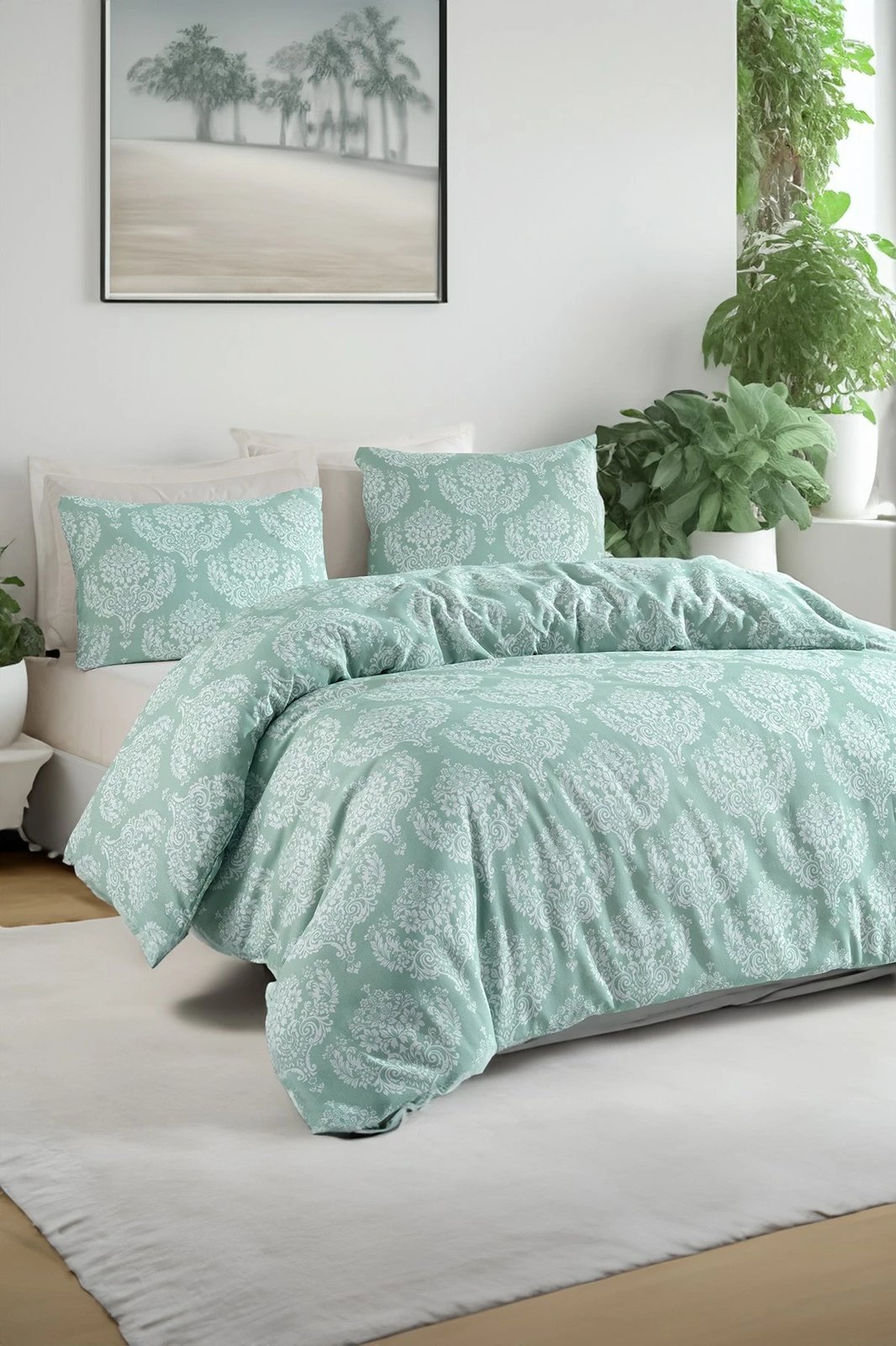 Set mbulesë për jorgan Super King, ngjyrë jeshile e ujit, L'essentiel Set mbulesë për jorgan Super King, ngjyrë jeshile e ujit, L'essentiel